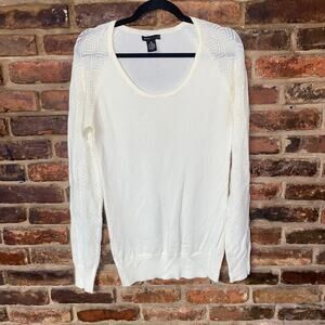 BCBGMaxAzria Cream Long Sleeve Wool Blend Sweater Women's Size Medium